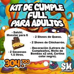 KIT CUMPLEAÑOS ADULTOS (6 PERSONAS)